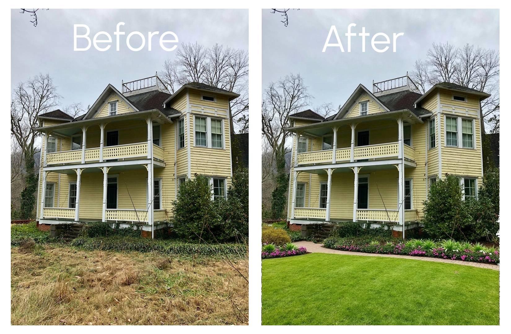 Front yard transformation - before and after landscaping