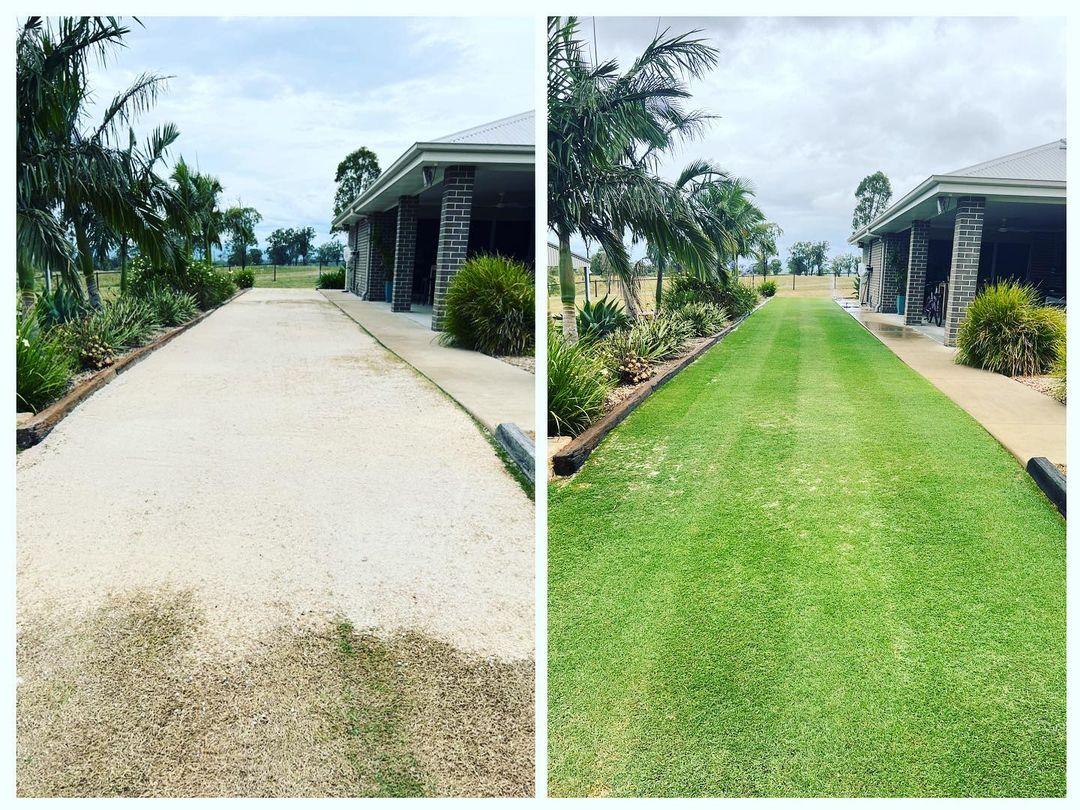Lawn installation - before and after
