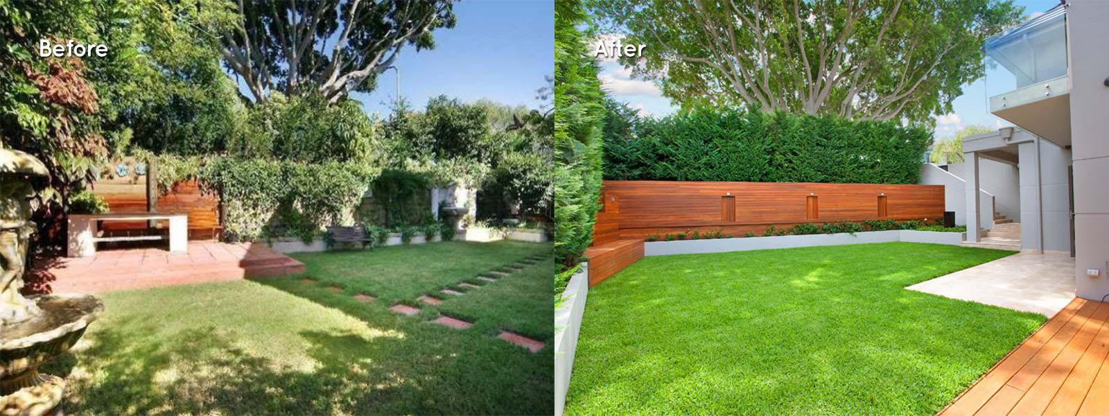 Backyard renovation - before and after