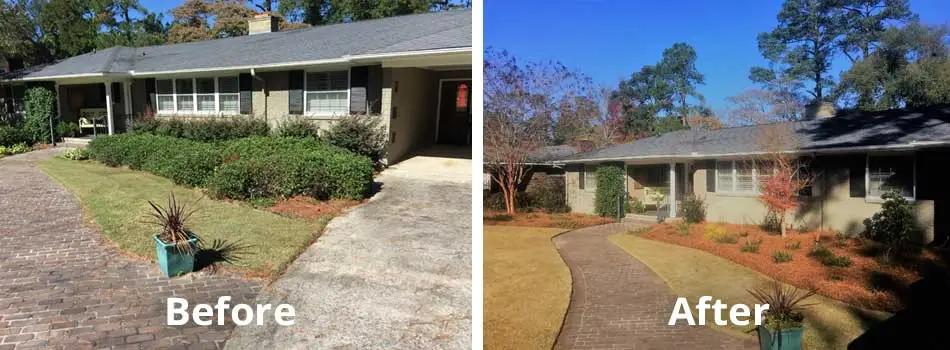 Walkway and garden redesign - before and after